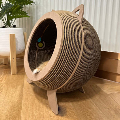 CASA PARA GATOS CON RASCADOR MODELO ESFERA