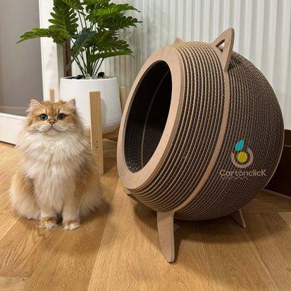 CASA PARA GATOS CON RASCADOR MODELO ESFERA